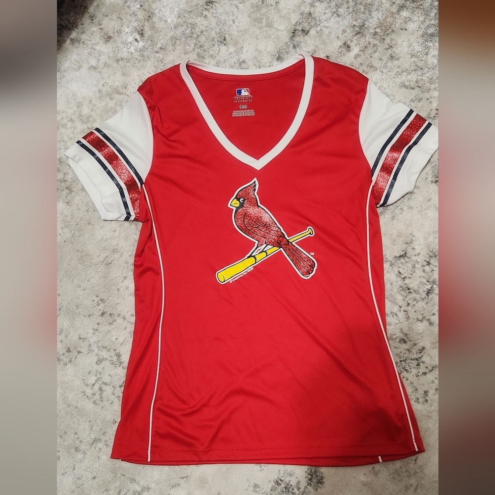 SAINT Louis Cardinals Women V neck Shirt Size Large